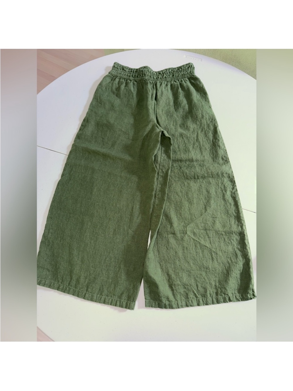 Anthropologie The Somerset Pull-On Pants: Linen Edition Holly Green XS - Picture 2 of 3